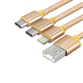 کابل تبدیل USB به microUSB / لایتینگ /USB-C ایکس-انرژی مدل X-303 طول 1 متر